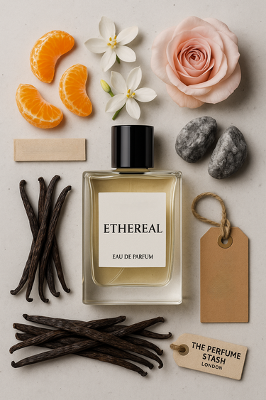 Ethereal luxury women's perfume by The Perfume Stash London with mandarin, jasmine and musk fragrance notes